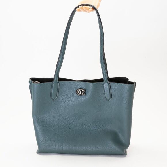 COACH Leather Willow Tote Denim Blue (Pre-owned/as pictured) - Picture 1 of 8
